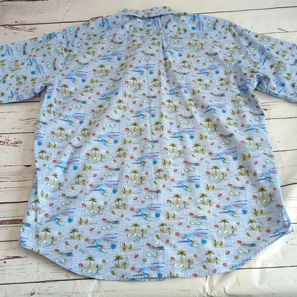 Bugatchi classic fit shirt, Kapalua short sleeves button, surfer design, med (?) - Picture 7 of 15